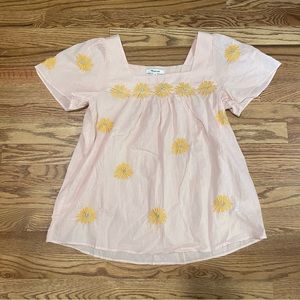 Madewell | Light Pink Floral Blouse | Size XS